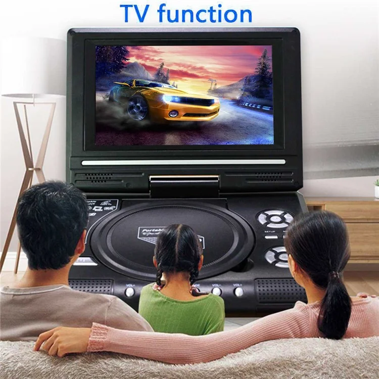 Écran LCD HD de 7,8 pouces Lecteur DVD portable avec lecteur TV - Support carte SD / MMC / fonction de jeu / port USB - Prise AU