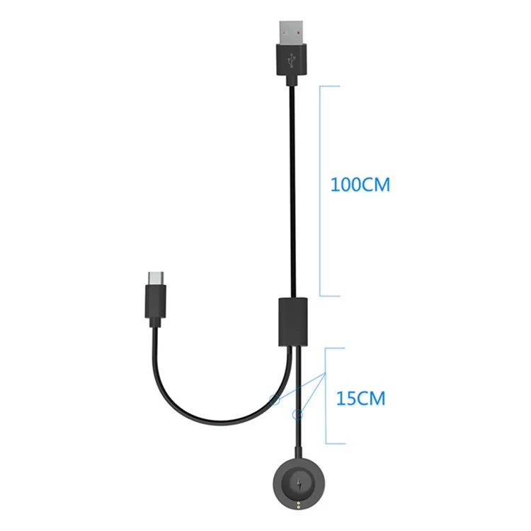 Cavo di ricarica da 120 cm per Fossil Gen 6 / 5 / 4 Adattatore caricabatterie smart watch 1 a 2 Cavo di ricarica