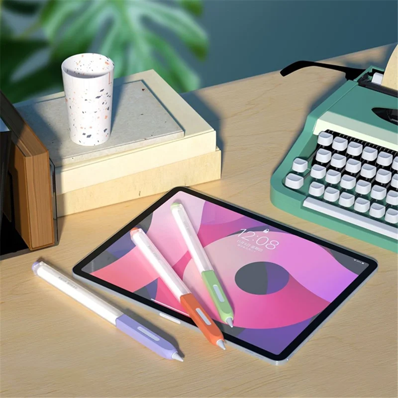 For Apple Pencil Pro / Pencil (2nd Generation) Stylus Pen Silicone Cover Anti-Drop Protective Sleeve - Pink