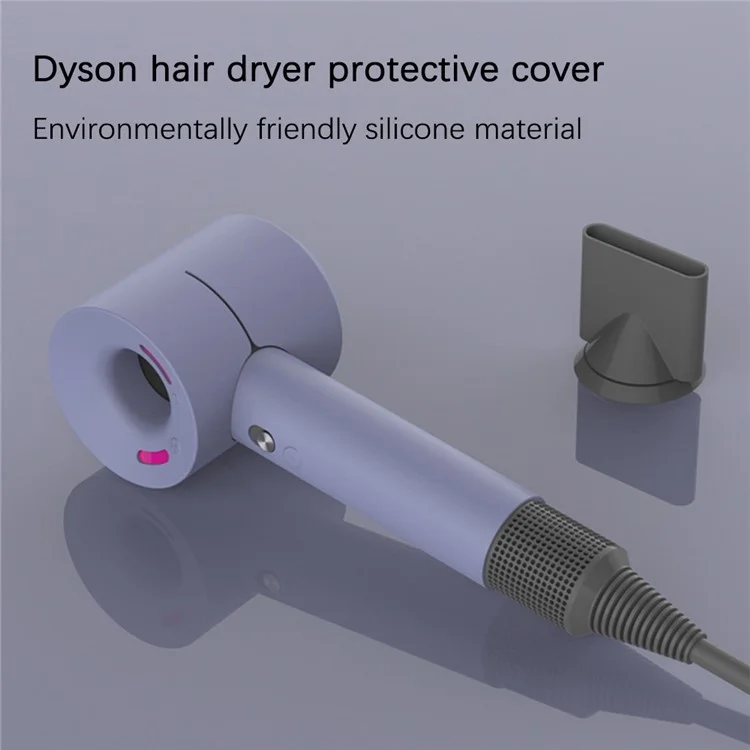 Защитный чехол для фена Dyson, гибкий силиконовый чехол, противоударный и противоцарапинный чехол - лавандово-серый