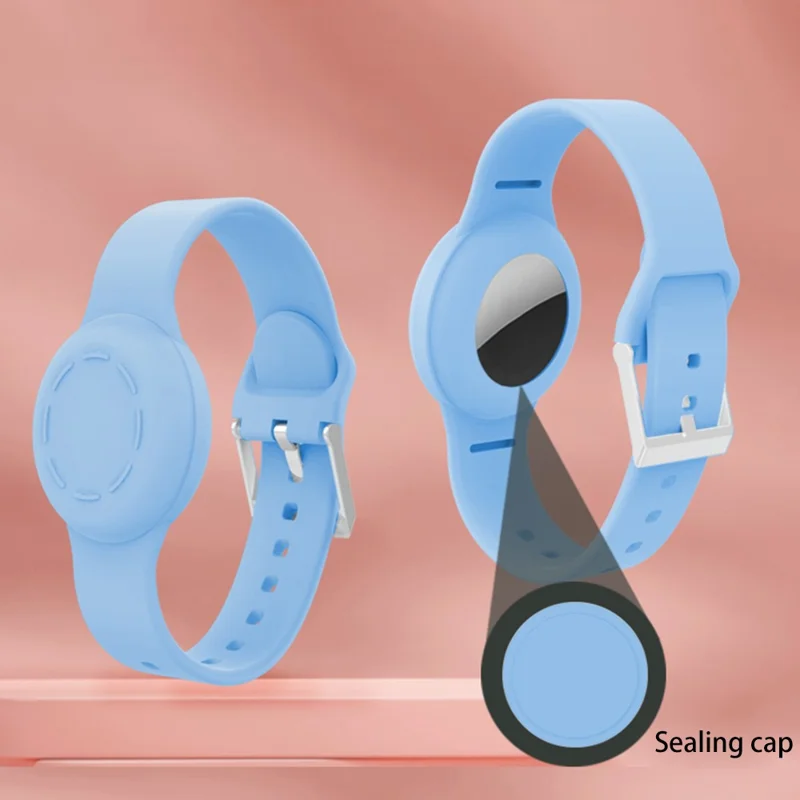 Kids Wristband für Apple AirTag, Tracker Halter Silikonhülle wasserdicht, einstellbarer Armband - Schwarz