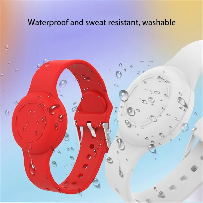 Kids Wristband für Apple AirTag, Tracker Halter Silikonhülle wasserdicht, einstellbarer Armband - Schwarz