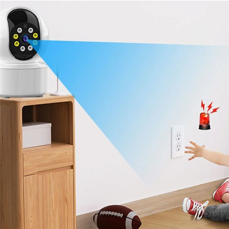 Cámara de Seguridad WiFi para el Hogar A10 HD Interior para Mascotas y Bebés, Monitor con Audio Bidireccional, Detección de Movimiento y Grabadora