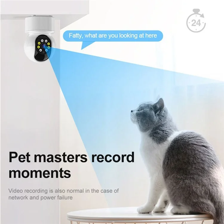 Cámara de Seguridad WiFi para el Hogar A10 HD Interior para Mascotas y Bebés, Monitor con Audio Bidireccional, Detección de Movimiento y Grabadora