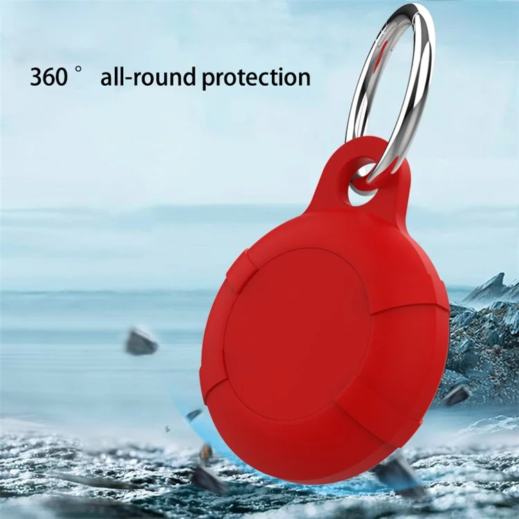Étui de protection en silicone pour AirTag Anti-lost Full Coverage Waterproof Keychain Cover with Buckle - Matcha Green