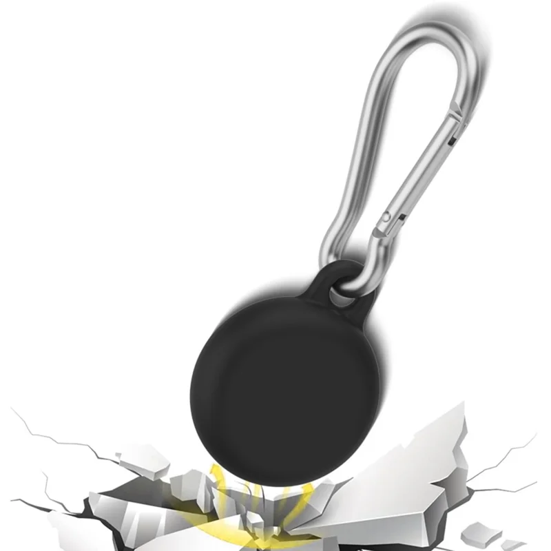 For Apple AirTag Silicone Case Bluetooth-compatible Tracker Soft Cover Anti-Lost Key Pet Locator Case with Buckle - Pink