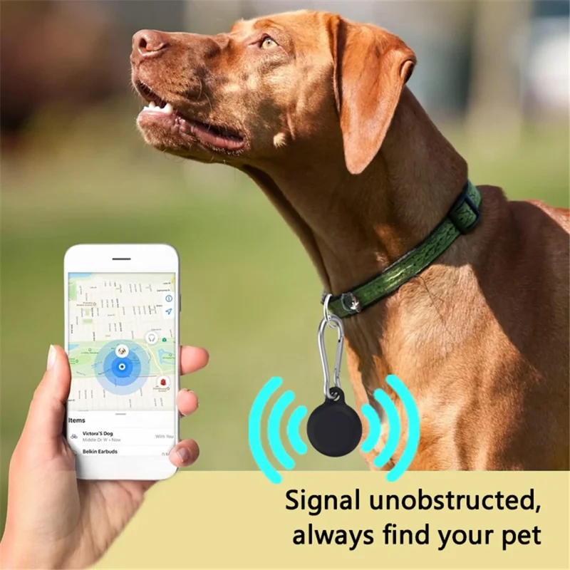 For Apple AirTag Silicone Case Bluetooth-compatible Tracker Soft Cover Anti-Lost Key Pet Locator Case with Buckle - Pink