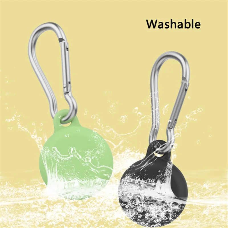 For Apple AirTag Silicone Case Bluetooth-compatible Tracker Soft Cover Anti-Lost Key Pet Locator Case with Buckle - Pink