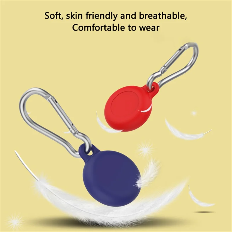 For Apple AirTag Silicone Case Bluetooth-compatible Tracker Soft Cover Anti-Lost Key Pet Locator Case with Buckle - Pink