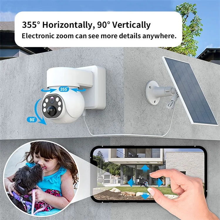 Q18 4G Solar-Powered Camera Day / Night Full-Color Mobile Remote Camera Monitor, US Version