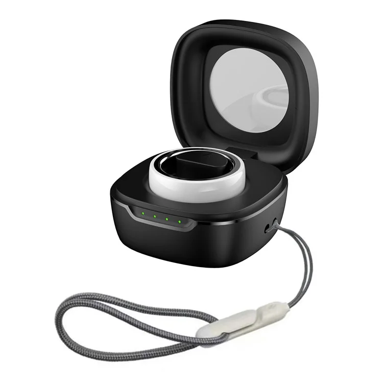 R8 Multi-Function Smart Ring Sleep Heart Rate Blood Oxygen Monitoring Finger Ring - Black / 18#