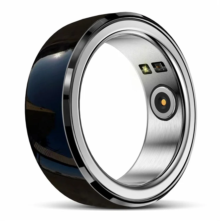 R8 Multi-Function Smart Ring Sleep Heart Rate Blood Oxygen Monitoring Finger Ring - Black / 18#