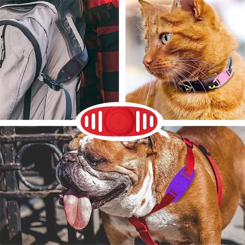 For Apple AirTag Protective Case Dog Cat Collar Tracker Silicone Cover Protection Shell - Matcha Green