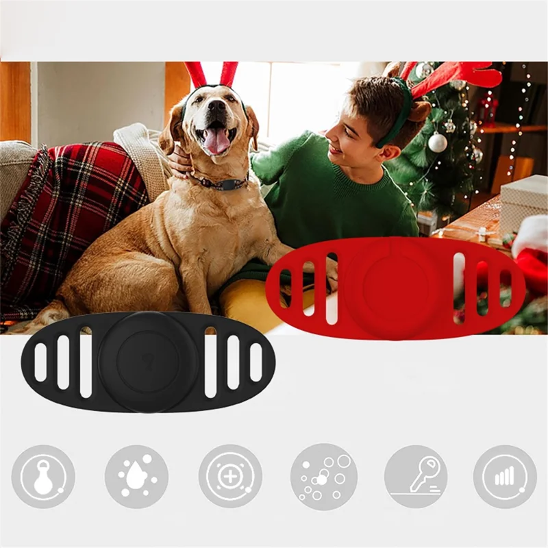 Skyddsfodral till Apple AirTag, hund- och kattcollar, spårningshylsa i silikon - Ljusgrön