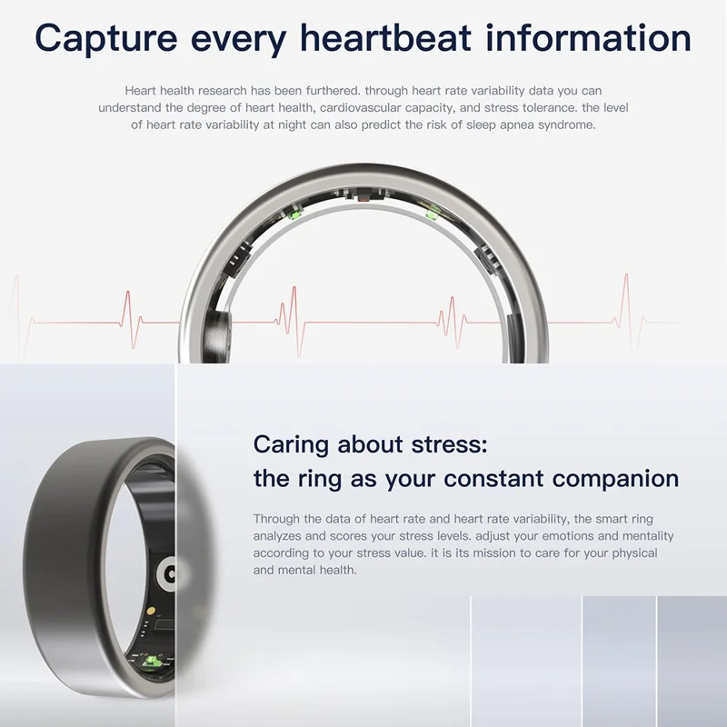 Nova Ring Multifunctional Health Monitoring Smart Ring - Silver / 11#-20.7mm