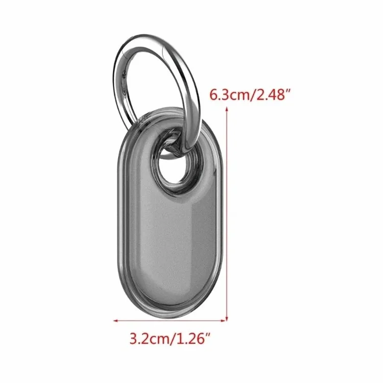 Совместим с защитным чехлом Samsung Galaxy SmartTag2 Waterproof Bluetooth Tracker TPU Cover - Transparent Black