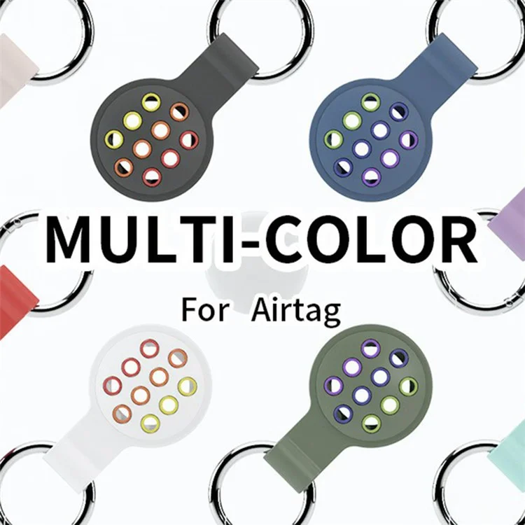 Для Apple AirTag Bluetooth Tracker Silicone Case Protective Cover with Ring Buckle - Style A