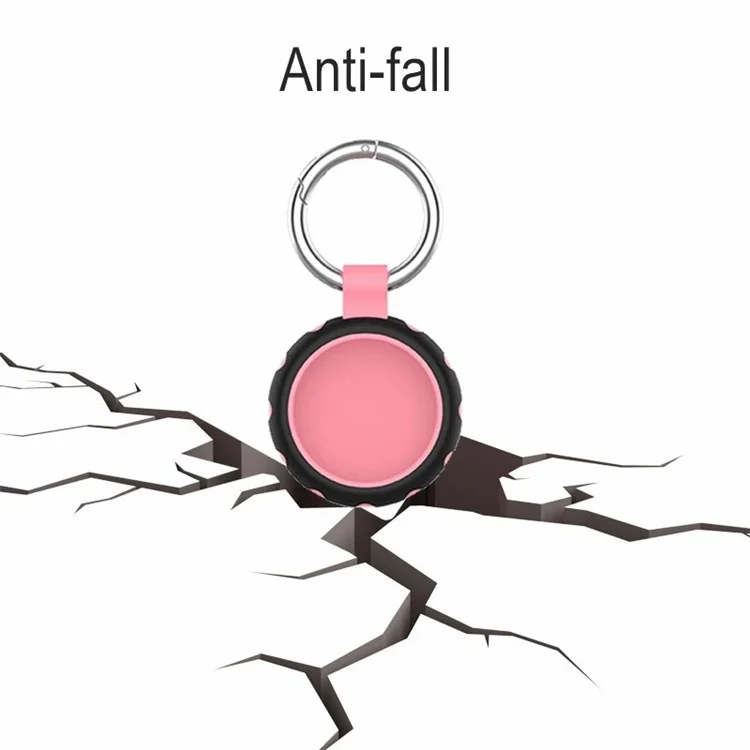 Для Apple AirTag Bluetooth Tracker Silicone Case Protective Cover with Ring Buckle - Style A