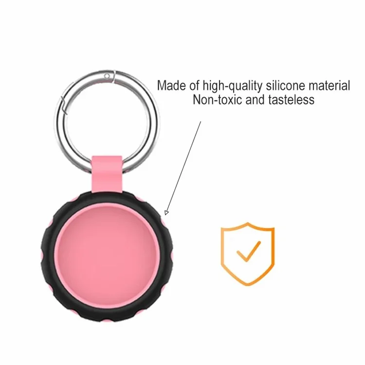 Для Apple AirTag Bluetooth Tracker Silicone Case Protective Cover with Ring Buckle - Style A