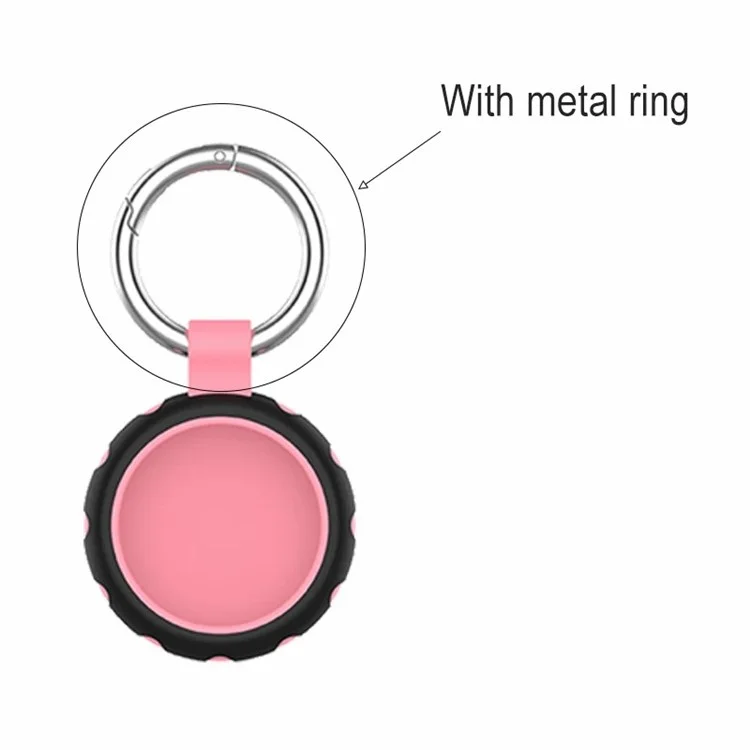 Для Apple AirTag Bluetooth Tracker Silicone Case Protective Cover with Ring Buckle - Style A