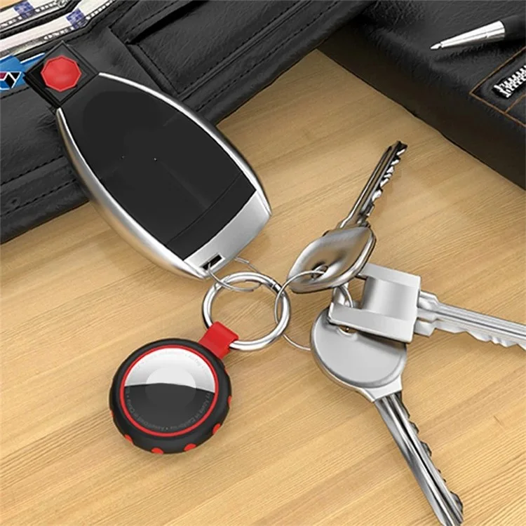 Для Apple AirTag Bluetooth Tracker Silicone Case Protective Cover with Ring Buckle - Style A