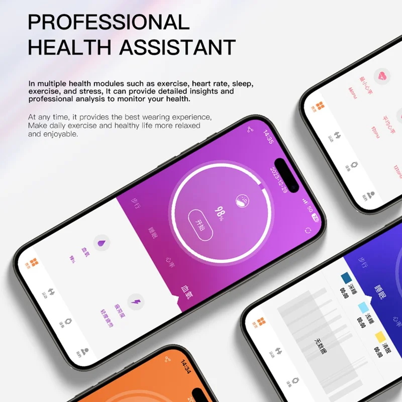 SR1 Smart Ring Multi-function Heart Rate Sleep Monitor Waterproof Finger Ring (No Charging Case) - Blue / No.9