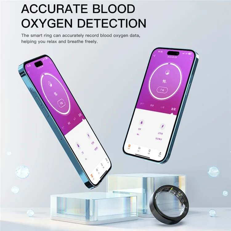 SR1 Smart Ring Waterpronation Sleep Sleep Monitor Mullifunting Finger Ring (с Корпусом Зарядки) - Синий / № 9