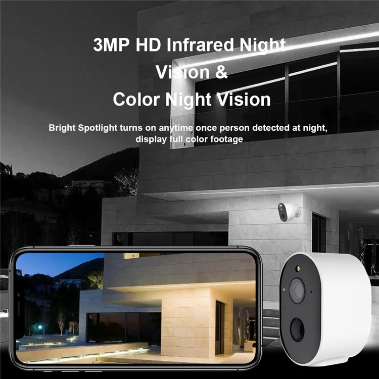 SN-S5T Home Security WiFi Camera Rechargeable HD Night Vision Camera Support Tuya App