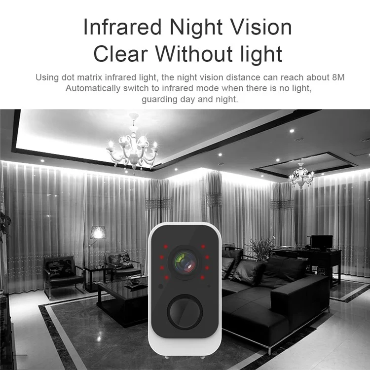 SN-S2 Home Security WiFi Camera Rechargeable Two-way Voice Intercom Camera Support Tuya App