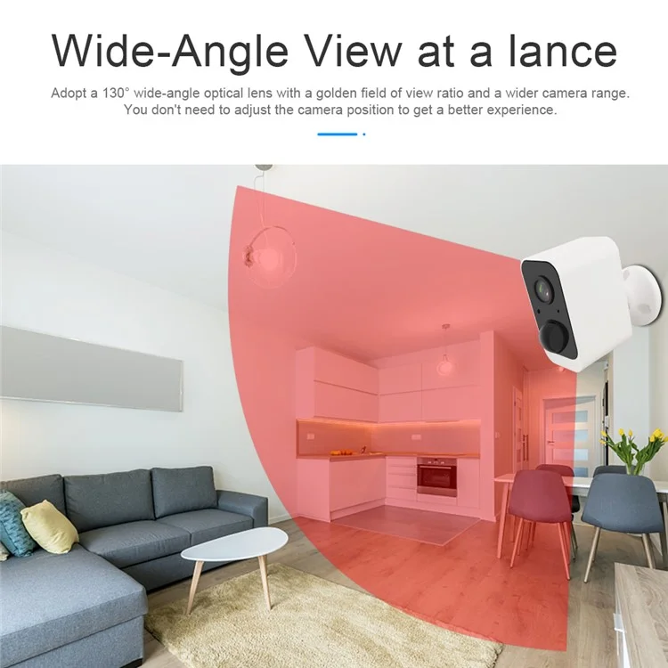 Telecamera WiFi per la sicurezza domestica SN-S2 Ricaricabile, Comunicazione bidirezionale Intercom Supporto per App Tuya