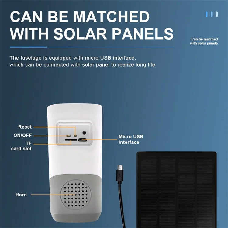 SN-P8-SP Solar Powered Security Camera Home Monitor Waterproof Camera - UK Plug