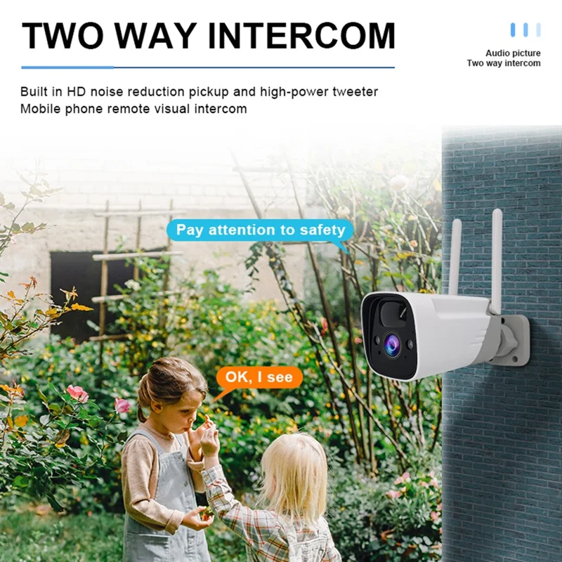 SN-P8-SP Solar Powered Security Camera Home Monitor Waterproof Camera - US Plug