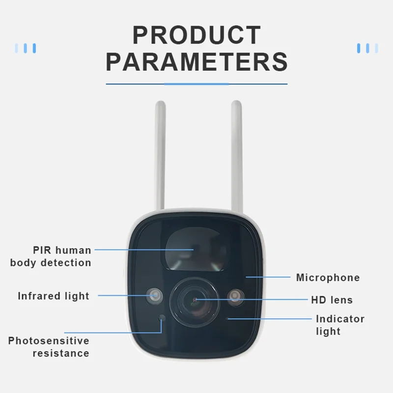 SN-P8-SP Solar Powered Security Camera Home Monitor Waterproof Camera - US Plug