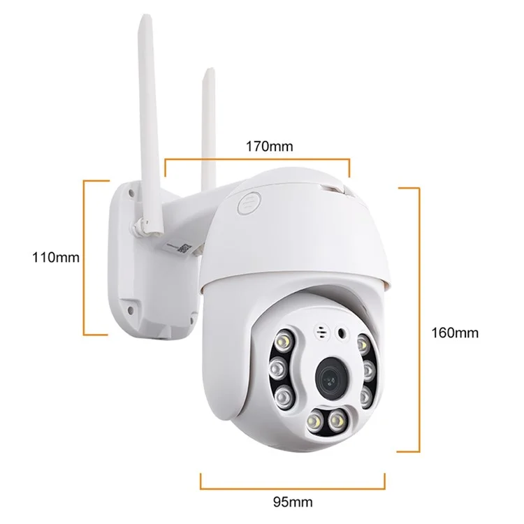 SN-PTZ1-TC Panoramic Outdoor PTZ Camera Rainproof WiFi Remote Tuya Security Camera - US Plug