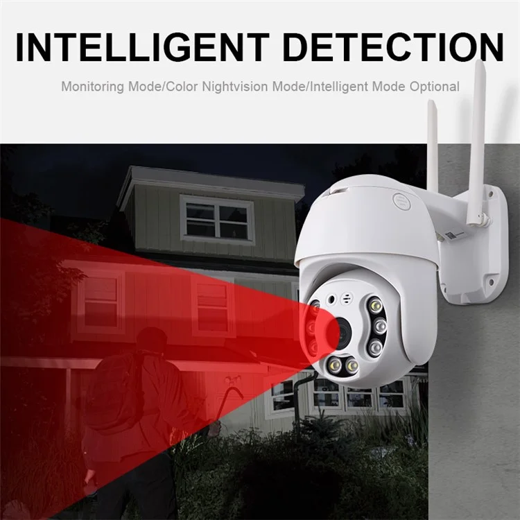 SN-PTZ1-TC Panoramic Outdoor PTZ Camera Rainproof WiFi Remote Tuya Security Camera - US Plug