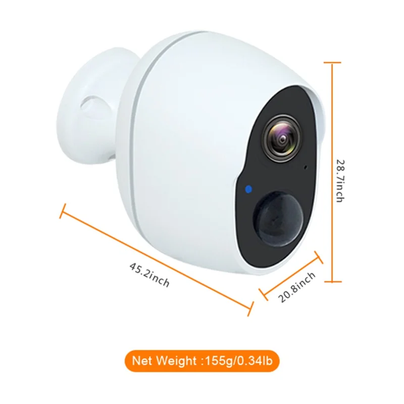 SN-S10 Home Security WiFi Camera Waterproof Rechargeable PIR Induction Camera - White