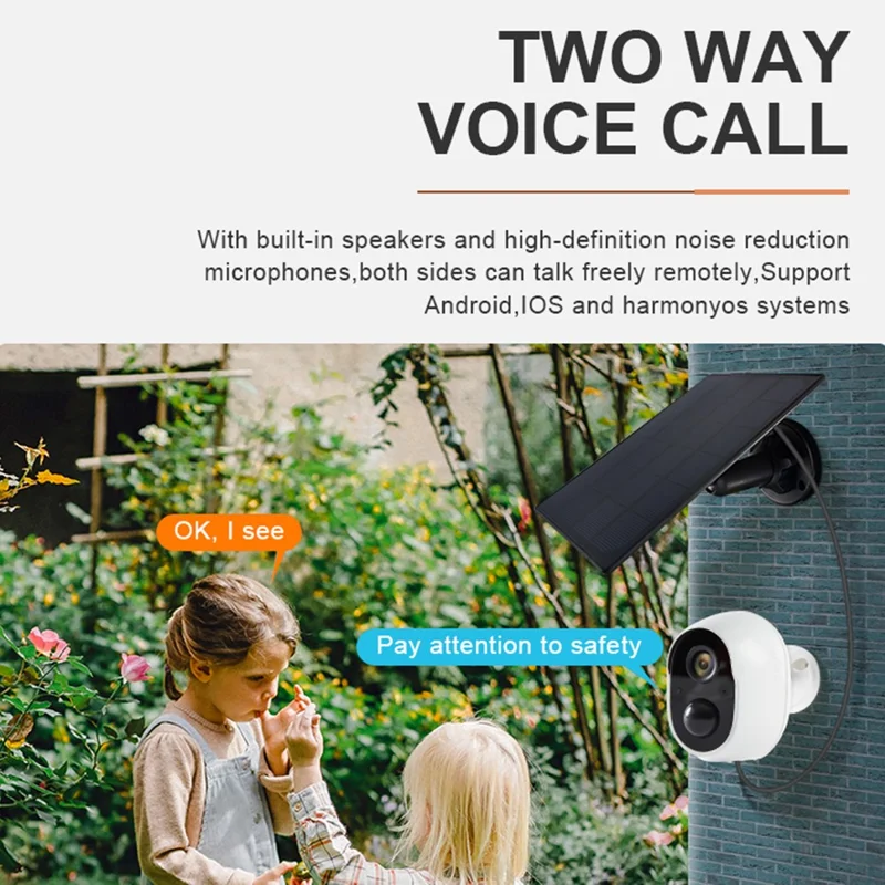 SN-S1T-SP Low-power Intelligent WiFi Camera HD Remote Tuya Solar Camera - White