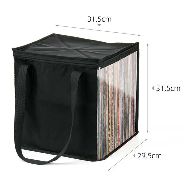 TXESIGN Clear Window Storage Bag Holds up to 50 Vinyl Record LP Organizer Hand Bag