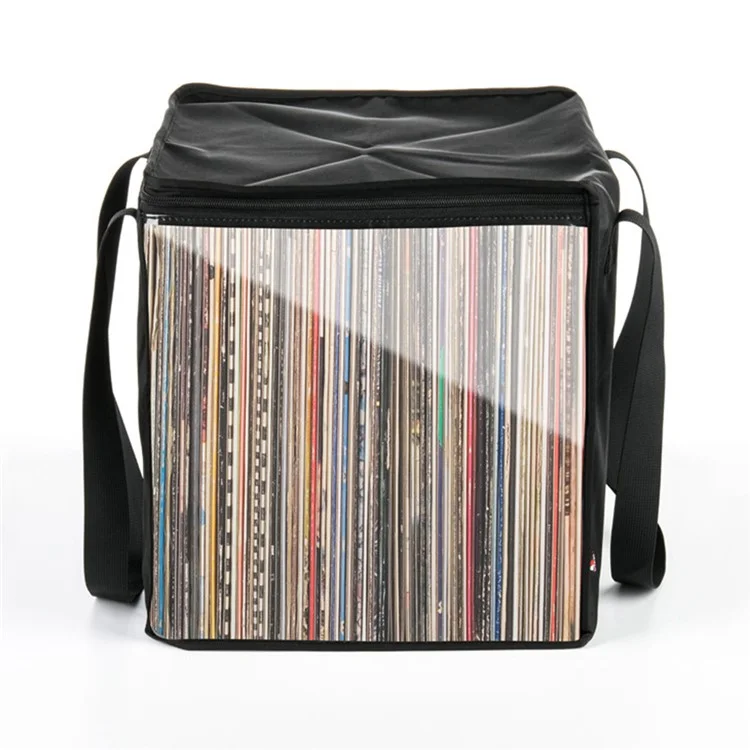 TXESIGN Clear Window Storage Bag Holds up to 50 Vinyl Record LP Organizer Hand Bag