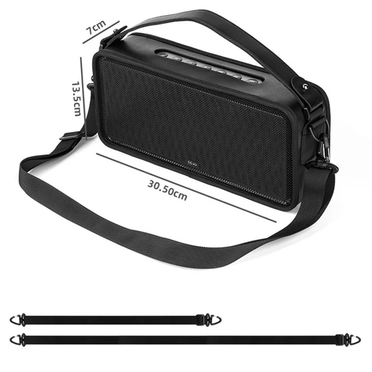 TXESIGN For Doss SoundBox XL Carrying Bag Speaker PU+Nylon Crossbody Bag with Shoulder Strap