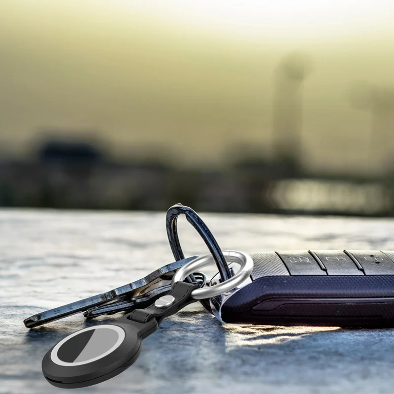 SHELLBOX Keyring Cover for Apple AirTag IPX8 Waterproof IP6X Dustproof Protective Case - Black