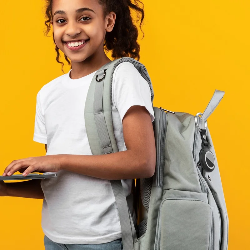 SHELLBOX Keyring Cover for Apple AirTag IPX8 Waterproof IP6X Dustproof Protective Case - Black