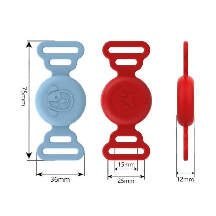Silicone Protective Case for Apple AirTag Fit for Dog Cat Collar Accessories Pet Loop Holder - Light Purple