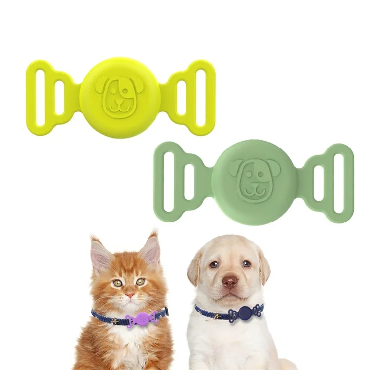 Silicone Protective Case for Apple AirTag Fit for Dog Cat Collar Accessories Pet Loop Holder - Light Purple