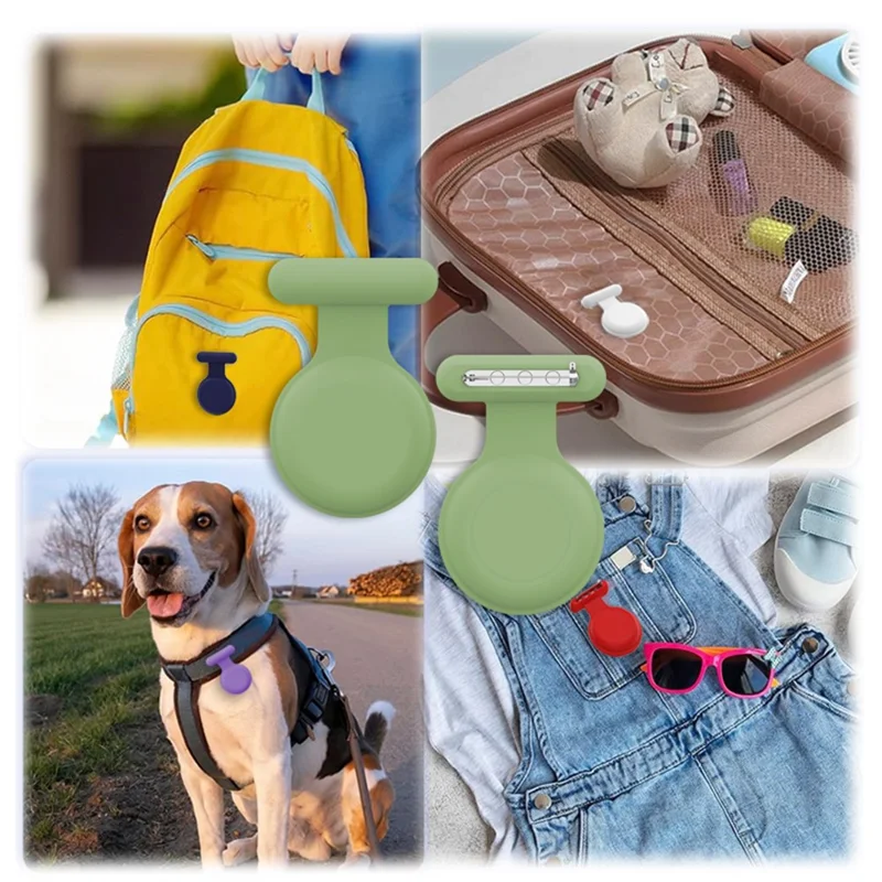 For Apple AirTag Bluetooth-compatible Tracker Protector Soft Silicone Anti-Lost Pet Locator Cover - Mint Green