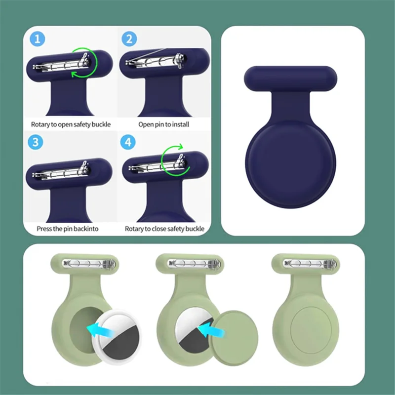 For Apple AirTag Bluetooth-compatible Tracker Protector Soft Silicone Anti-Lost Pet Locator Cover - Mint Green