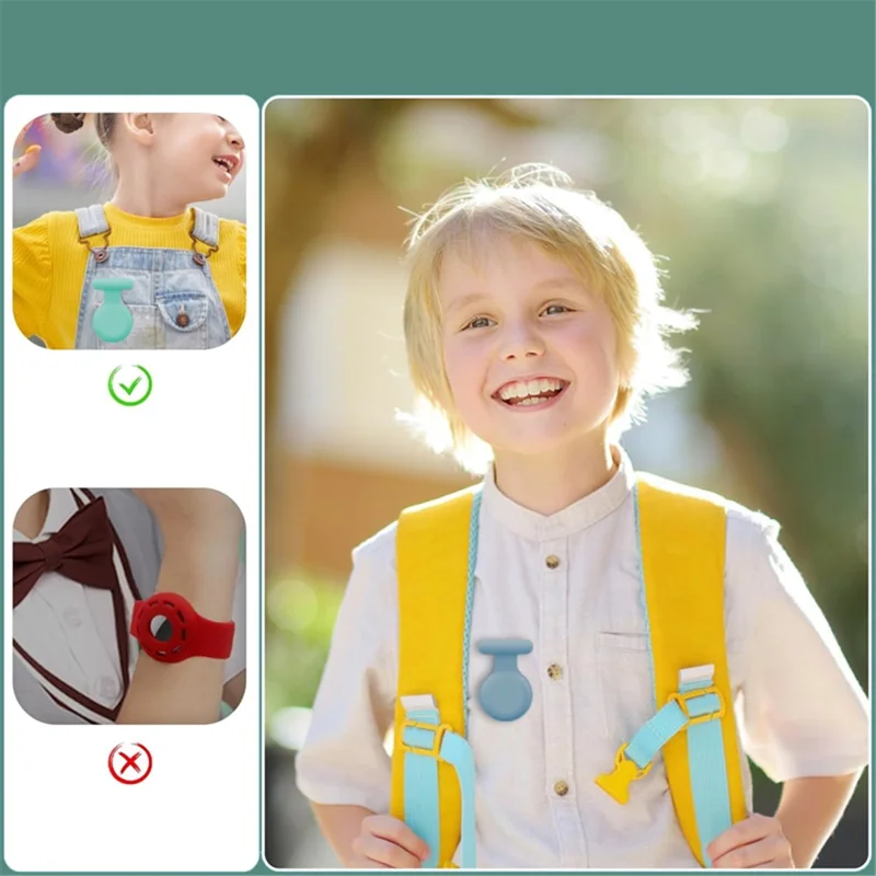 For Apple AirTag Bluetooth-compatible Tracker Protector Soft Silicone Anti-Lost Pet Locator Cover - Red