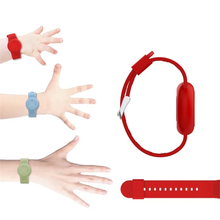 Para Apple AirTag Tracker Soft Cover Kids Watch Band Silicone Wrist Strap with Clock Numbers - Baby Blue