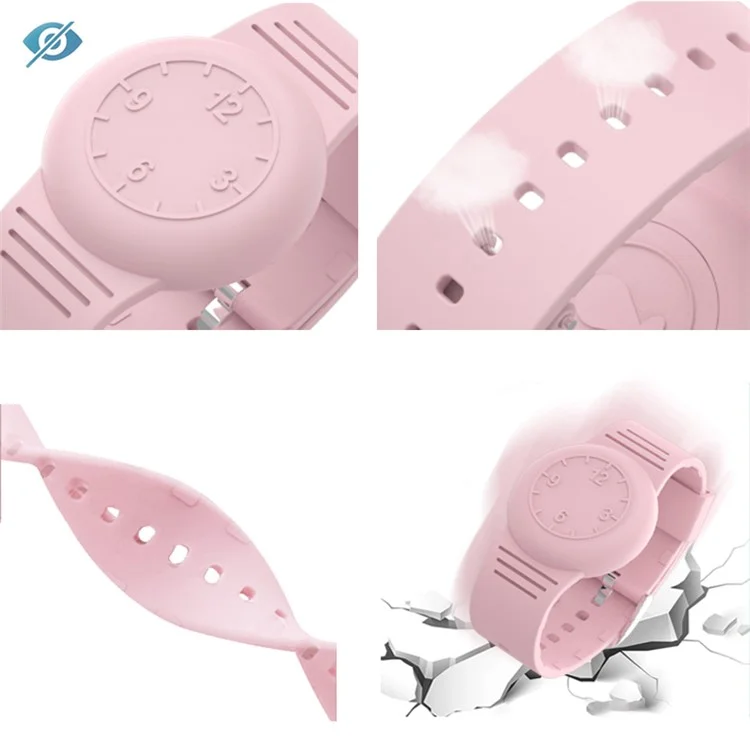 Para Apple AirTag Tracker Soft Cover Kids Watch Band Silicone Wrist Strap with Clock Numbers - Baby Blue