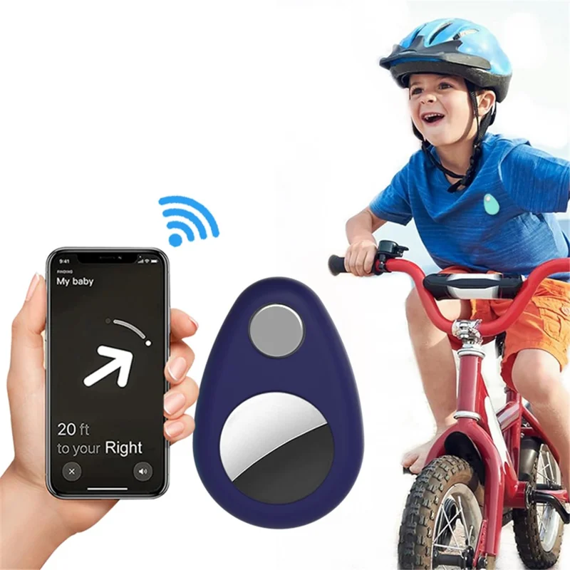 Para el localizador Bluetooth Apple AirTag, funda de silicona contra la pérdida (no impermeable) - Negro